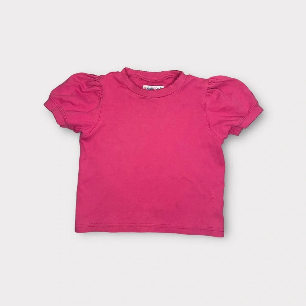 Gymboree Vintage Circa 1990 Fuchsia Puff Sleeve Top